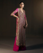 Fuchsia & Gold Hand-Embroidered Luxury Suit
